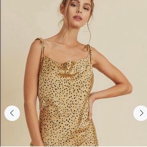 In Loom satin cowl leopard dress